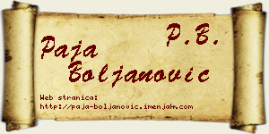 Paja Boljanović vizit kartica